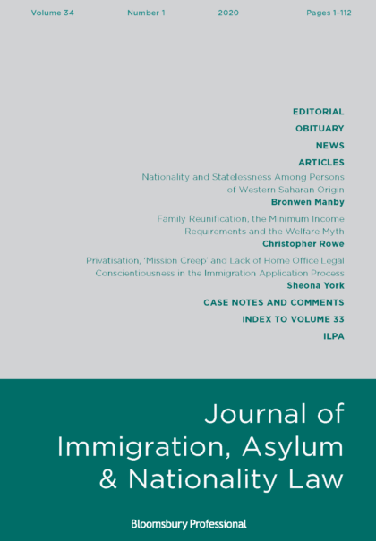 Feature image Journal of Immigration, Asylum & Nationality Law